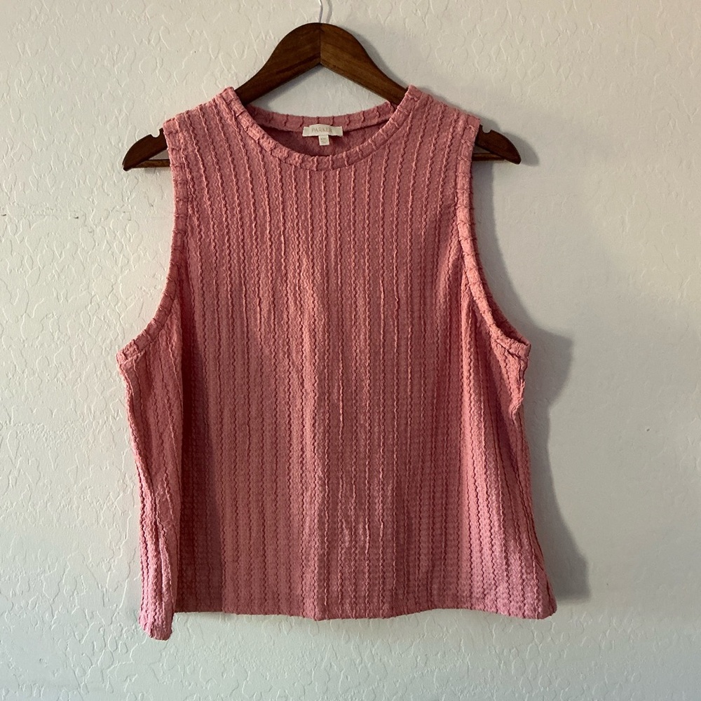 Parker Women’s Pink Dusty Rose Sleeveless Textured Top Size XXL